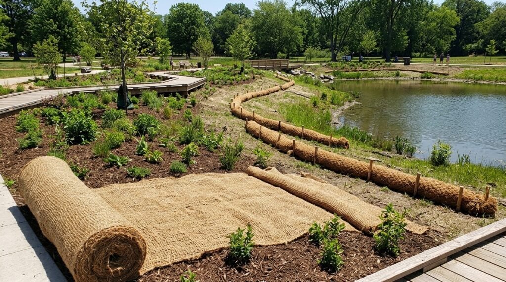 Coir Logs — Wetland Bank Restoration